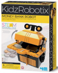 Žaislinis pinigų banko robotas 4M KidzRobotix Money Bank Robot, juoda sp./geltona sp.