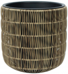 Gėlių vazonas Home4you Wicker 38092, plastikinis/metalas, &scaron;viesiai ruda sp.