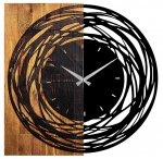 Sieninis kvarcinis laikrodis Wallity 39, juoda sp./rie&scaron;uto sp., 58 cm x 58 cm, 58 cm