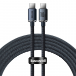 Kabelis Baseus Crystal Shine, USB Type C/USB 2.0 Type-C, 120 cm, juoda sp., 100 W
