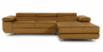 Kampinė sofa Armando Monolith 48, geltona sp., de&scaron;ininė, 280 x 205 cm x 90 cm