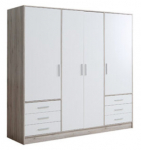 Spinta Forte Jupiter JPTS86T-T19F, balta sp./tamsiai ruda sp., 60 cm x 206.5 cm x 200 cm