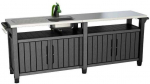 Lauko stalas Keter Unity Chef BBQ Kitchen, pilka sp., 51.3 cm x 237 cm x 89.4 cm