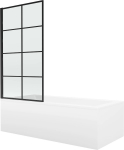 Vonia su sienele, laisvai pastatoma Mexen Cubik, 70 cm x 170 cm x 40 cm, stačiakampis, balta sp.