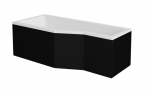 Vonia, laisvai pastatoma Besco Integra, 75 cm x 150 cm x 55.5 cm, kairinė, balta sp./juoda sp.