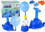 Balionų pripūtimo rinkinys apvalus Lean Toys Dolphin, mėlynas/įvairių spalvų