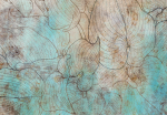 Fototapetas Artgeist Leaves In Blue, 70 cm x 100 cm
