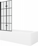 Vonia su sienele, laisvai pastatoma Mexen Vega, 80 cm x 180 cm x 40 cm, stačiakampis, balta sp./juoda sp.