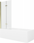 Vonia su sienele, laisvai pastatoma Mexen Cubik, 150 cm x 70 cm x 40 cm, stačiakampis, skaidri sp./aukso sp.