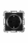 Ki&scaron;tukinis lizdas Elektro-Plast Vestra 3837-19, su įžeminimu, juoda sp.