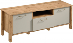 TV staliukas Gala Meble Indygo RTV1S, ąžuolo/smėlio, 138 cm x 40 cm x 49 cm