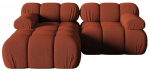 Modulinė sofa Micadoni Bellis 3D, oranžinė sp., kairinė, 188 x 155 cm x 64 cm