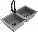 Plautuvė su virtuviniu mai&scaron;ytuvu Mexen Mario, derva/granitas, 82 cm x 43.6 cm x 16.1 cm, pilka