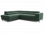 Kampinė sofa - lova Ferucce, tamsiai žalia sp., kairinė, 200 x 276 cm x 93 cm