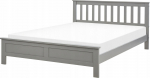 Lova pusantros vietos Beliani Mayenne, 140 x 200 cm, pilka sp., be čiužinio, su grotelėmis