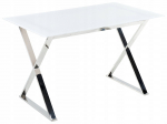 Valgomojo stalas Beliani Attica, skaidri sp./sidabro sp., 70 cm x 120 cm x 75 cm