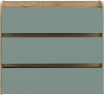 Komoda Forte HOAK211-M801, žalia sp./rusva sp., 94.5 cm x 41.3 cm x 104.4 cm