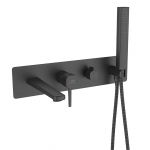 Vonios mai&scaron;ytuvas su du&scaron;o komplektu Laveo Pola, juoda sp.