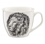 Puodelis Ambition Lion Wild, balta sp./juoda sp., 0.55 l
