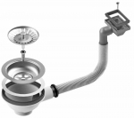 Sifonas kriauklei su nutekamuoju vamzdžiu Alveus 114-HP, sidabro