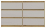 Komoda Akord Furniture Factory Malwa M6, ruda sp./balta sp., 75 cm x 30 cm x 120 cm