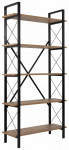 Knygų lentyna Nordure Elysian, ruda sp./juoda sp./rusva sp., 180 cm x 90 cm x 33.3 cm