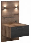 Naktinis staliukas Kassel KOM1S/L, ruda sp./juoda sp., 95.5 cm x 45.5 cm x 50.5 cm