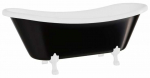Vonia, laisvai pastatoma Besco Amelia B&W, 190 cm x 77 cm x 69 cm, ovalas, balta sp./juoda sp.