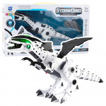 Žaislinis robotas, dinozauras Lean Toys Storm Dino, 47 cm, balta sp./juoda sp.