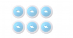 Apsauga elektros lizdui, rinkinys, 3 cm x 3 cm, mėlyna/balta, 6 vnt.
