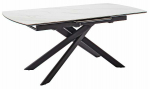 Valgomojo stalas i&scaron;skleidžiamas MCakcent Vanino, balta sp./juoda sp., 180 - 180230 cm x 90 cm x 76 cm
