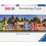 Dėlionė Ravensburger Panorama Night Lights On Ocean Drive, 37.5 cm x 98 cm, 1000 vnt., įvairių spalvų