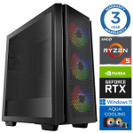Stacionarus kompiuteris Intop RM76119 AMD Ryzen 5 7600X, DDR5 16 GB, SSD+HDD 500 GB 4 TB, Nvidia GeForce RTX5060Ti 8 GB GDDR7, Windows 11 Pro