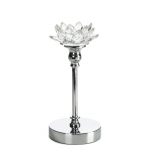 Žvakidė Dalia, kri&scaron;tolas/metalas, &Oslash; 12 cm, 19 cm, skaidri sp.
