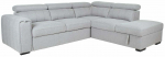Kampinė sofa - lova Home4you Odelia-2 RC, pilka sp., de&scaron;ininė, 256 x 218 cm x 99 cm