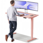 Kompiuterio stalas reguliuojamo auk&scaron;čio Desktronic HomePro 829 53, 140 cm x 70 cm, 126 cm, rožinė sp.