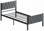 Lova viengulė Kalune Design Stil, 90 x 190 cm, pilka sp., be čiužinio, su grotelėmis
