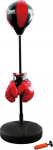 Prekė su pažeista pakuote. Bokso kriau&scaron;ė su stovu ir pir&scaron;tinėmis Master Boxing Set, juoda sp./raudona sp.