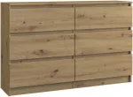 Komoda Malwa M6, ruda sp., 77 cm x 30 cm x 120 cm
