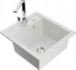 Plautuvė su virtuviniu mai&scaron;ytuvu Mexen Vito Rita, granitas, 52 cm x 49 cm x 21 cm, balta sp.