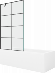 Vonia su sienele, laisvai pastatoma Mexen Cubik, 150 cm x 70 cm x 40 cm, stačiakampis, skaidri sp./balta sp.