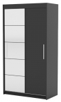 Spinta ADRK Esti, juoda sp., 120 cm x 59 cm x 215 cm, su veidrodžiu