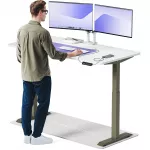 Kompiuterio stalas reguliuojamo auk&scaron;čio Desktronic HomeOne, 160 cm x 80 cm, 119 cm, balta sp./žalia sp.