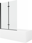 Vonia su sienele, laisvai pastatoma Mexen Cubik, 160 cm x 70 cm x 40 cm, stačiakampis, skaidri sp./balta sp.