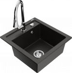 Plautuvė su virtuviniu mai&scaron;ytuvu Mexen Vito, granitas, 49 cm x 52 cm x 21 cm, aukso sp./juoda sp./chromo sp.