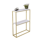 Konsolinis staliukas ADRK Mason, aukso sp./balta sp., 20 cm x 60 cm x 80 cm