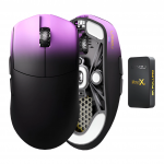 Belaidė žaidimų pelė Lamzu MAYA X Wireless MAYA-X-8K-PURPLESHADOW, 2.4ghz / usb, juoda sp./violetinė sp.