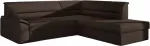 Kampinė sofa Elano Soft 66, ruda sp., de&scaron;ininė, 255 x 212 cm x 90 cm