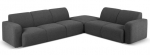 Kampinė sofa Micadoni Home Molino Boucle, tamsiai pilka sp., de&scaron;ininė, 315 x 250 cm x 72 cm