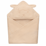 Vaiki&scaron;kas rank&scaron;luostis Lionelo Muslin Hooded, smėlio sp., 80 cm